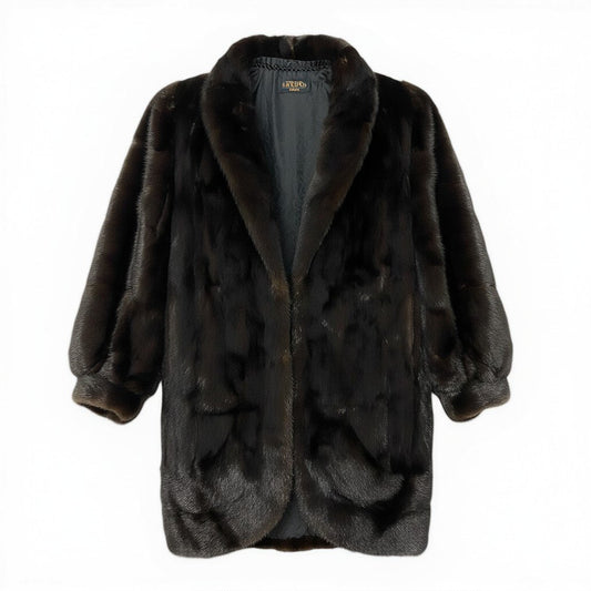14d13 SAGA MINK サガミンク 金サガ ダークミンク ロングコート サイズF ダークブラウン 最高級本毛皮 Dark Mink Fur Long Coatt18r