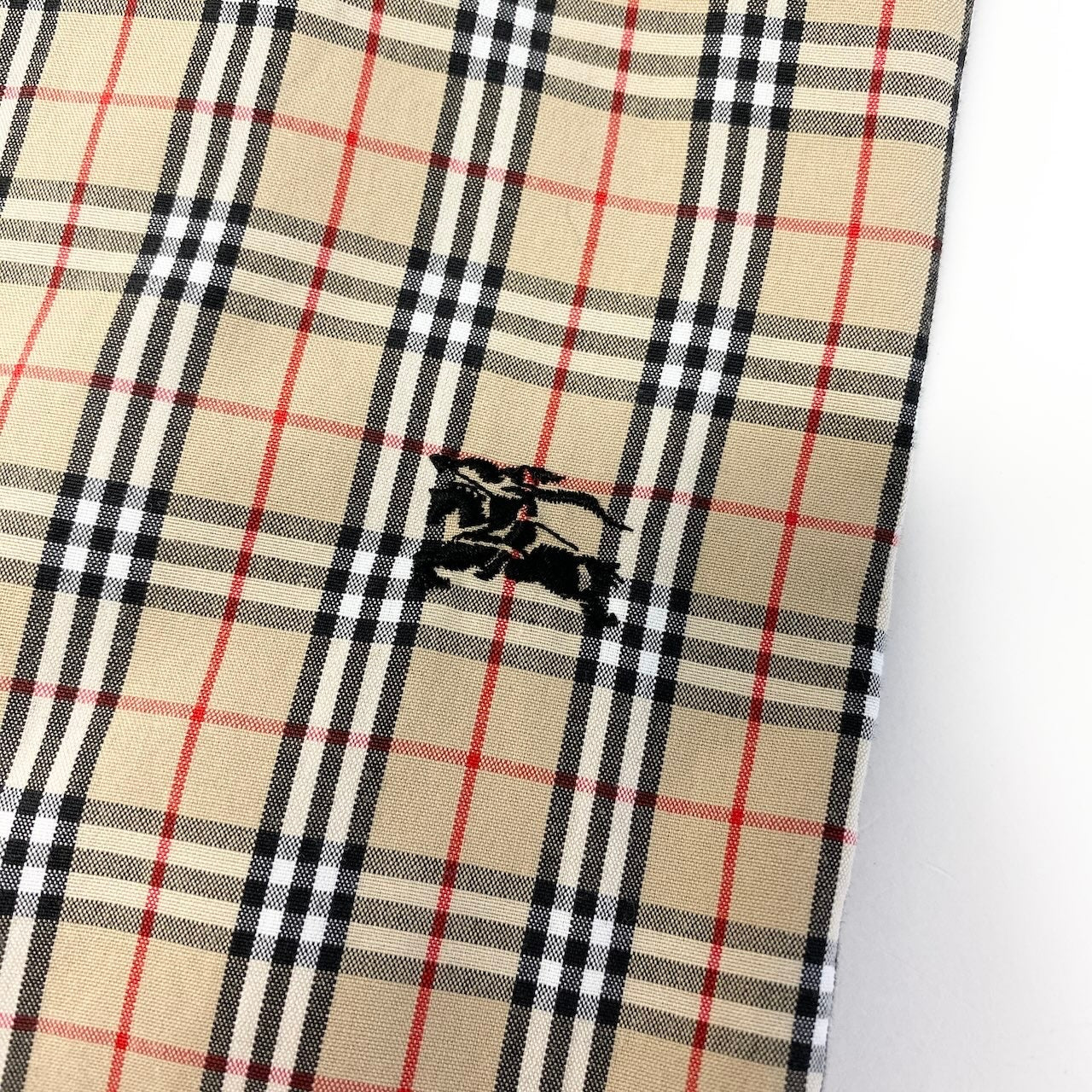 60d28 Burberrys バーバリー ノバチェックシャツ 半袖シャツ ワンポイント刺繡 サイズ40 ベージュ系 コットン100％ レディース女性用u02t