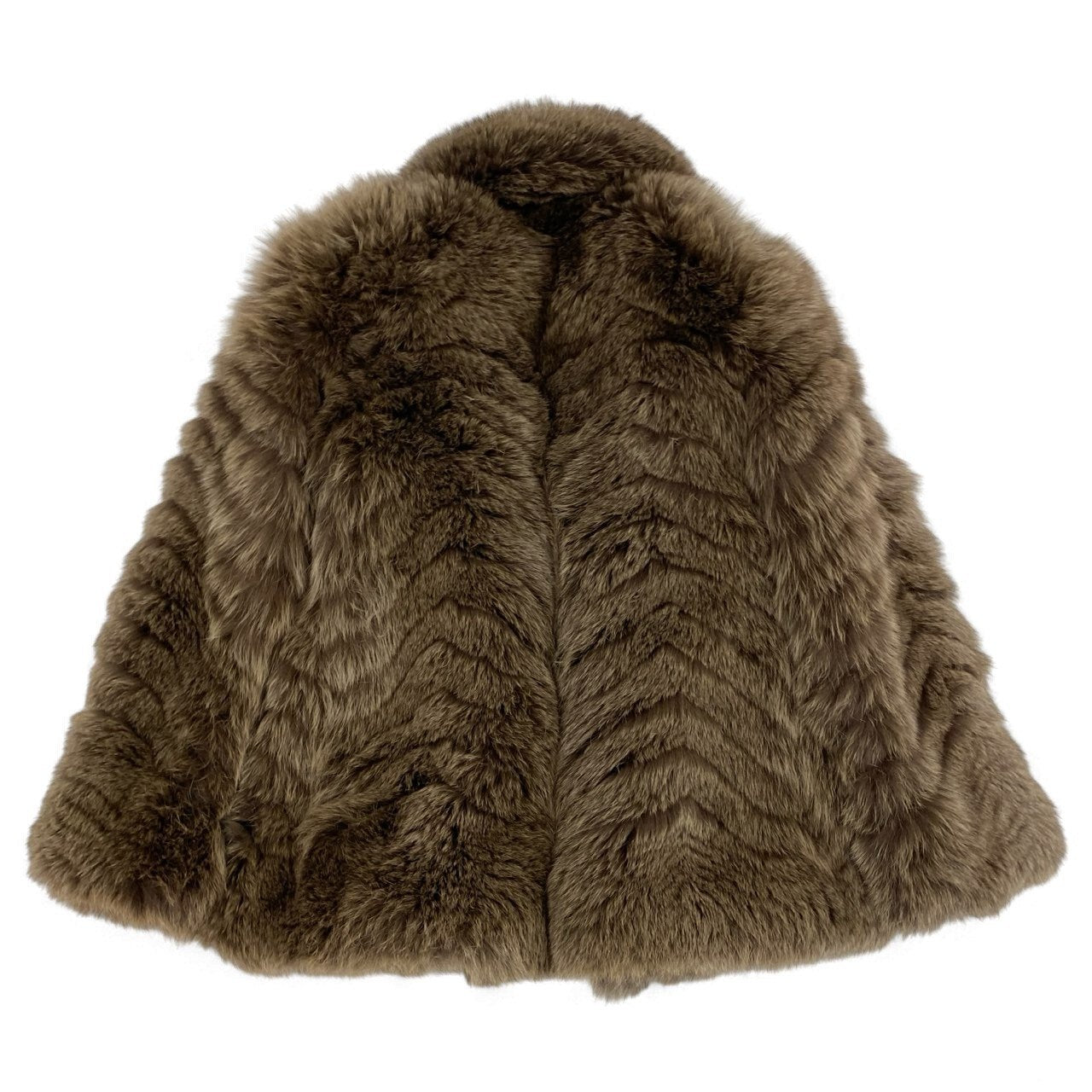 52k19 SAGA FOX サガフォックス 銀サガ 染め ブルーフォックス ファーコート 9 ブラウン 本毛皮 FOX FUR リアルファーt18r