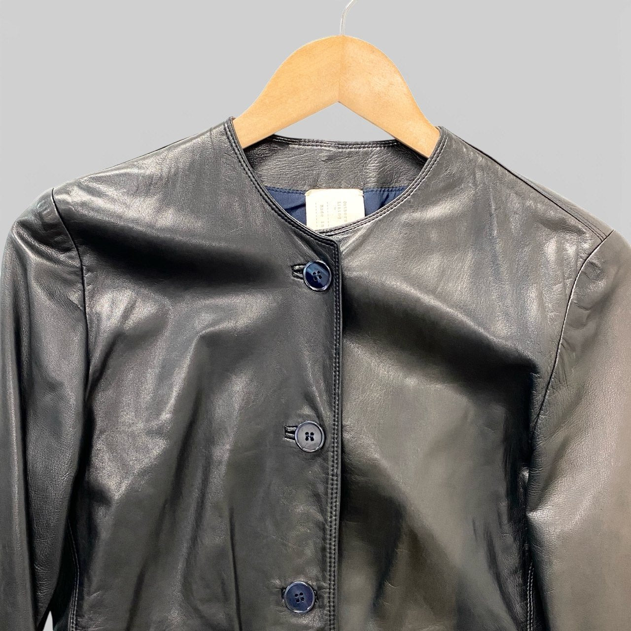 19b13 RUFFO ルッフォ レザージャケット ノーカラージャケット イタリア製 レディース 女性用 ブラック 本革 leatheru02t