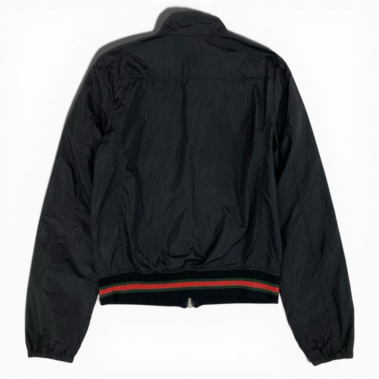36b9 Vintage GUCCI グッチ シェリーライン ジップアップブルゾン ナイロンジャケット 267788 S ブラック ナイロン レディースta1