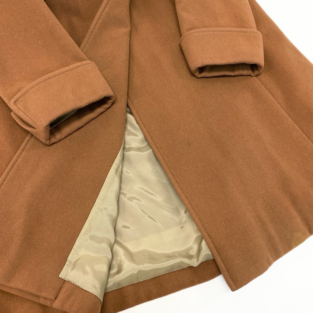 3l27 YVES SAINT LAURENT イヴサンローラン YSL 金ボタン ウールロングコート サイズS キャメル 画像参照 Vintage ヴィンテージ レトロ 女性服t18r