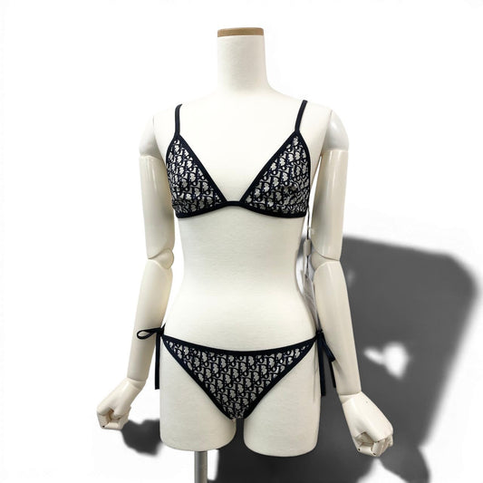 e29【新品】 Christian Dior クリスチャンディオール オブリーク テクニカル ファブリック セパレートビキニ 水着 総柄 サイズM マルチカラー レディース 女性用k02i