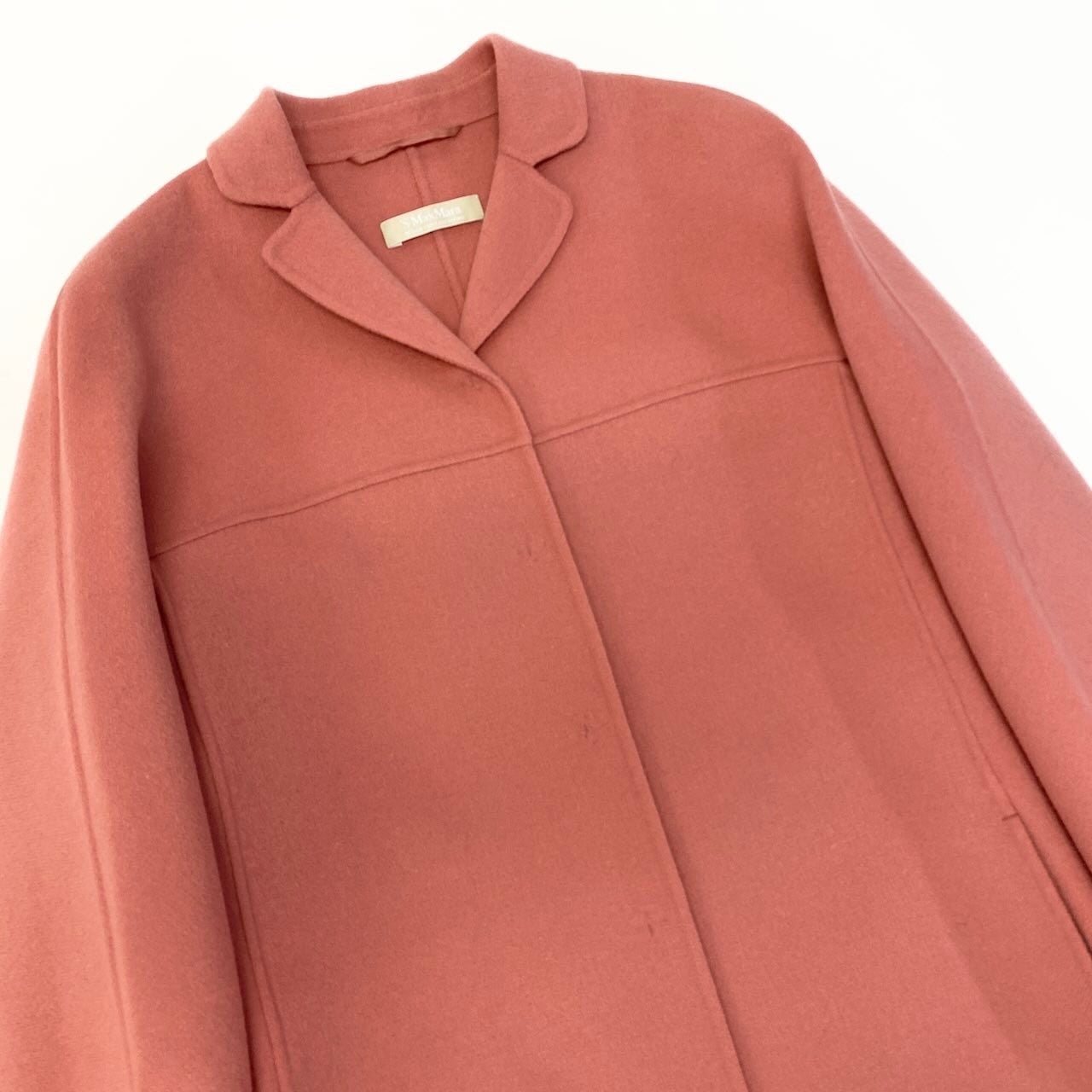 55d30 【美品】 S Max Mara エスマックスマーラ Cucito A Mano  クチートアマーノ チェスターコート アウター 90860969 サイズ40 ピンク ウール100％ レディース 女性服u02t
