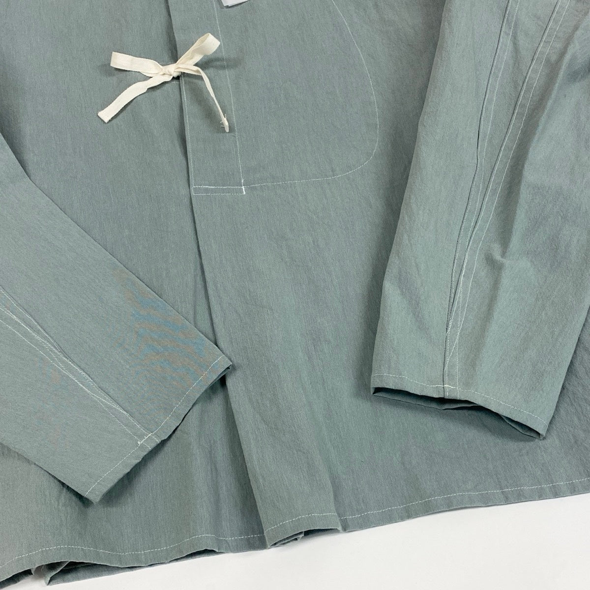 5g2 【未使用タグ付】 SEEALL シーオール ARMY SMOCK アーミースモック 長袖プルオーバー サイズ4 ブルーグレー コットン 和紙 メンズ 日本製u02t