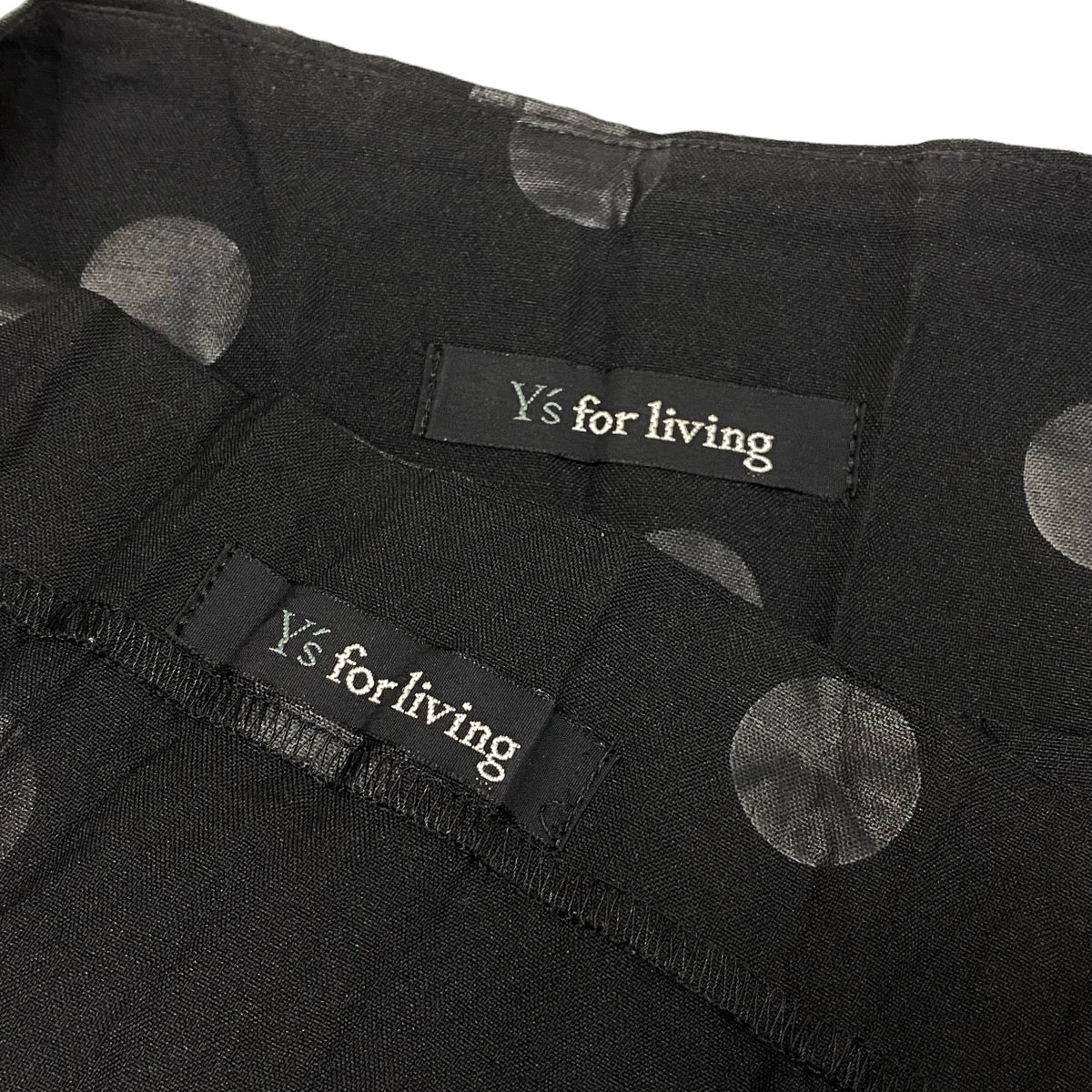 Ah10 Y's for living ワイズフォーリビング ノースリーブカットソートップス ワンピース セットアップ ドット柄 シワ加工 ブラック ポリエステル100％ レディース 女性用o07t