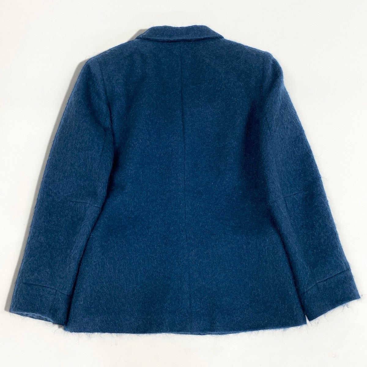 13i14 Salvatore Ferragamo サルヴァトーレフェラガモ テーラードジャケット モヘア混 シャギー 44サイズ ブルー レディース 女性用u02t