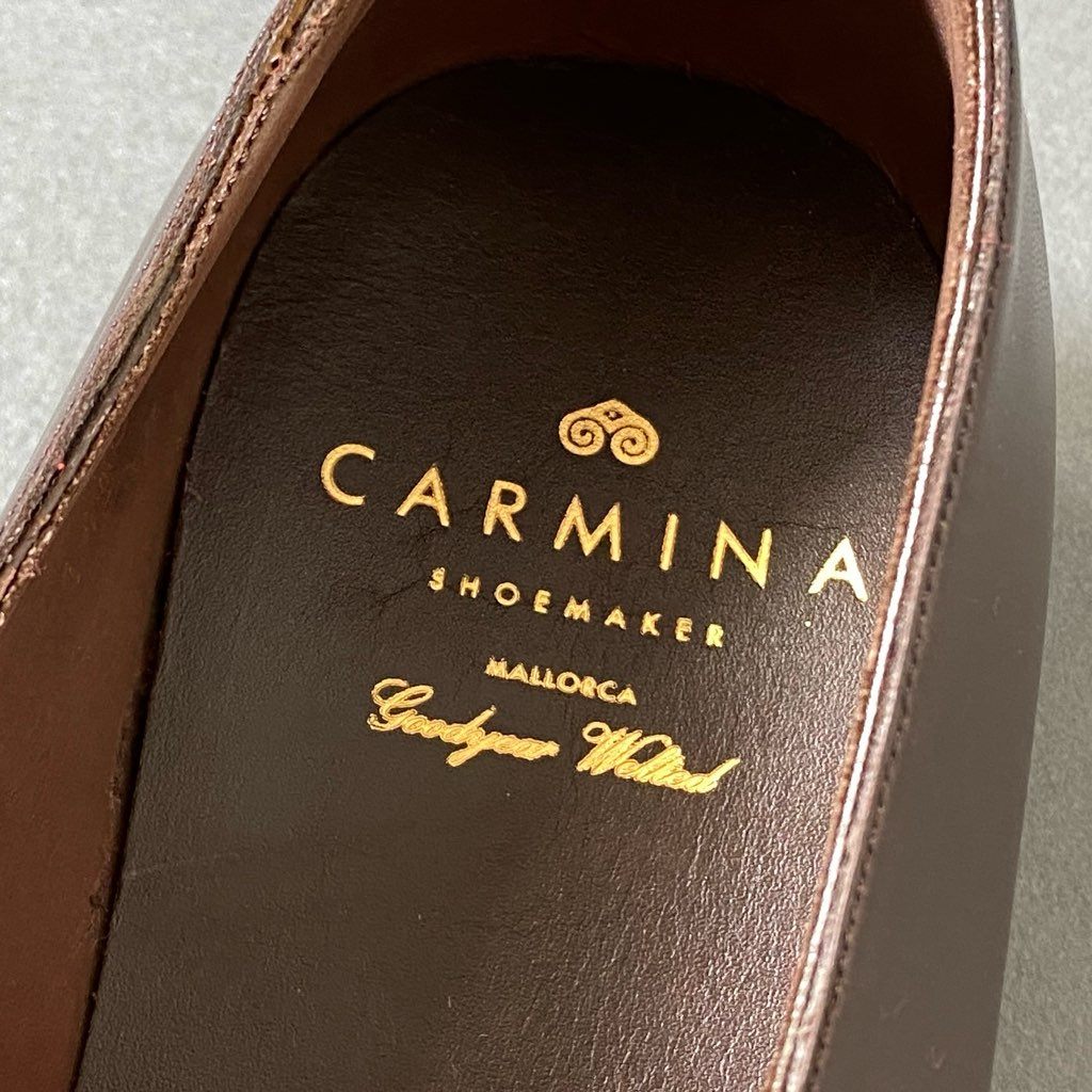 3f30 《極美品》 CARMINA カルミナ グッドイヤー モンクストラップシューズ 革靴 ドレスシューズ サイズ6 1/2 ダークブラウン メンズ 紳士靴