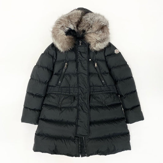 65j9 《美品》 MONCLER モンクレール APHROTI アフロティ ダウンコート I20931B51002 3 ブラック シルバーフォックス ロングダウンジャケット 毛皮t18r