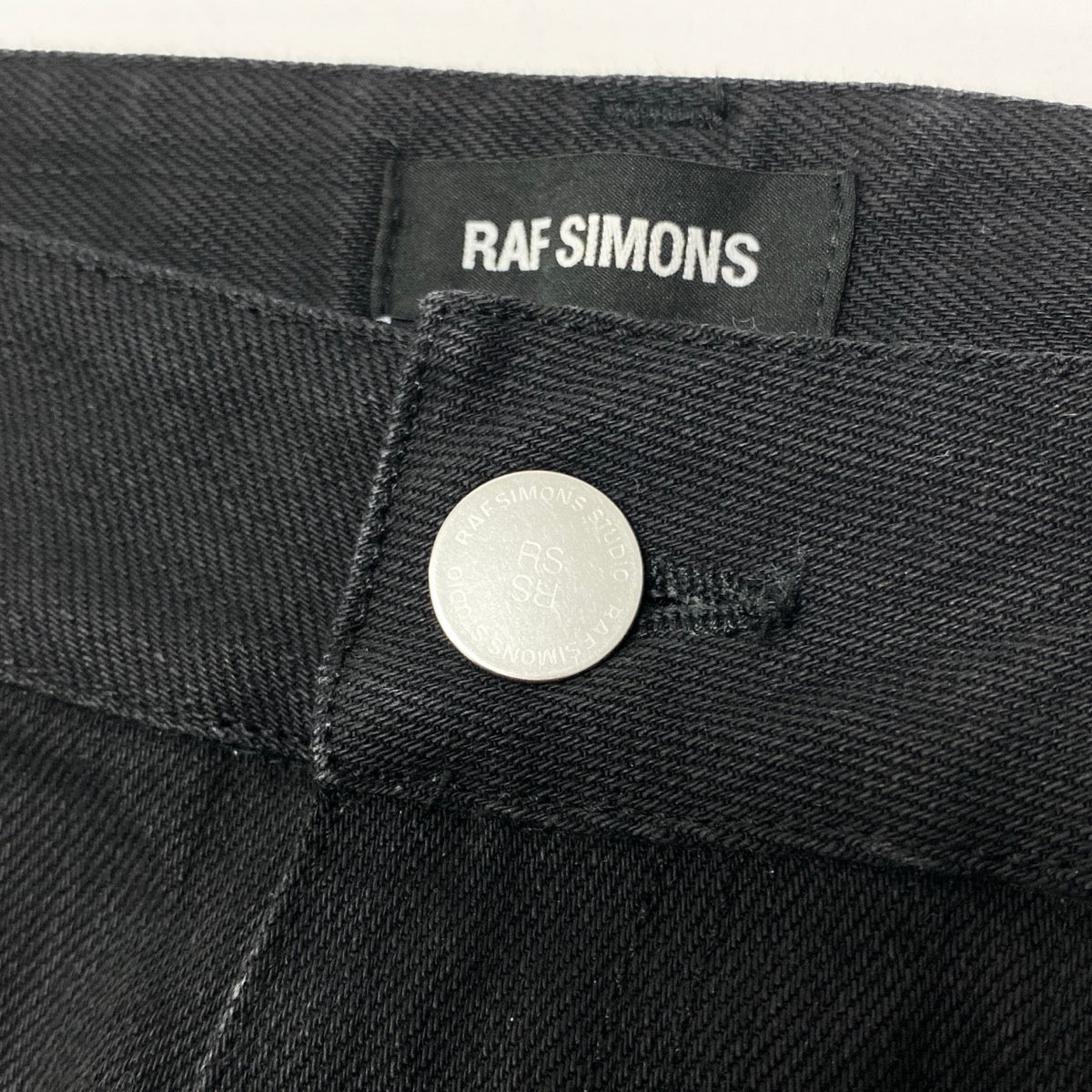 83e13 RAF SIMONS ラフシモンズ クリスチーネ・F ストレートパンツ コットンパンツ イタリア製 32サイズ ブラック メンズ 男性用k02i