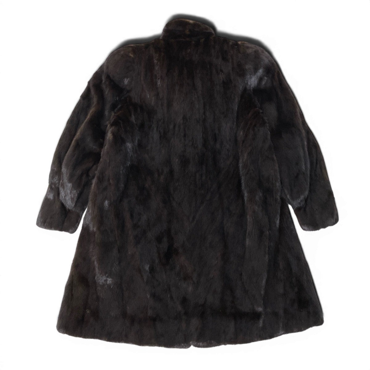 92h8 デミバフミンク ロングファーコート ハイネック サイズ13 茶系 本毛皮 Mink Fur Long Coatt18r