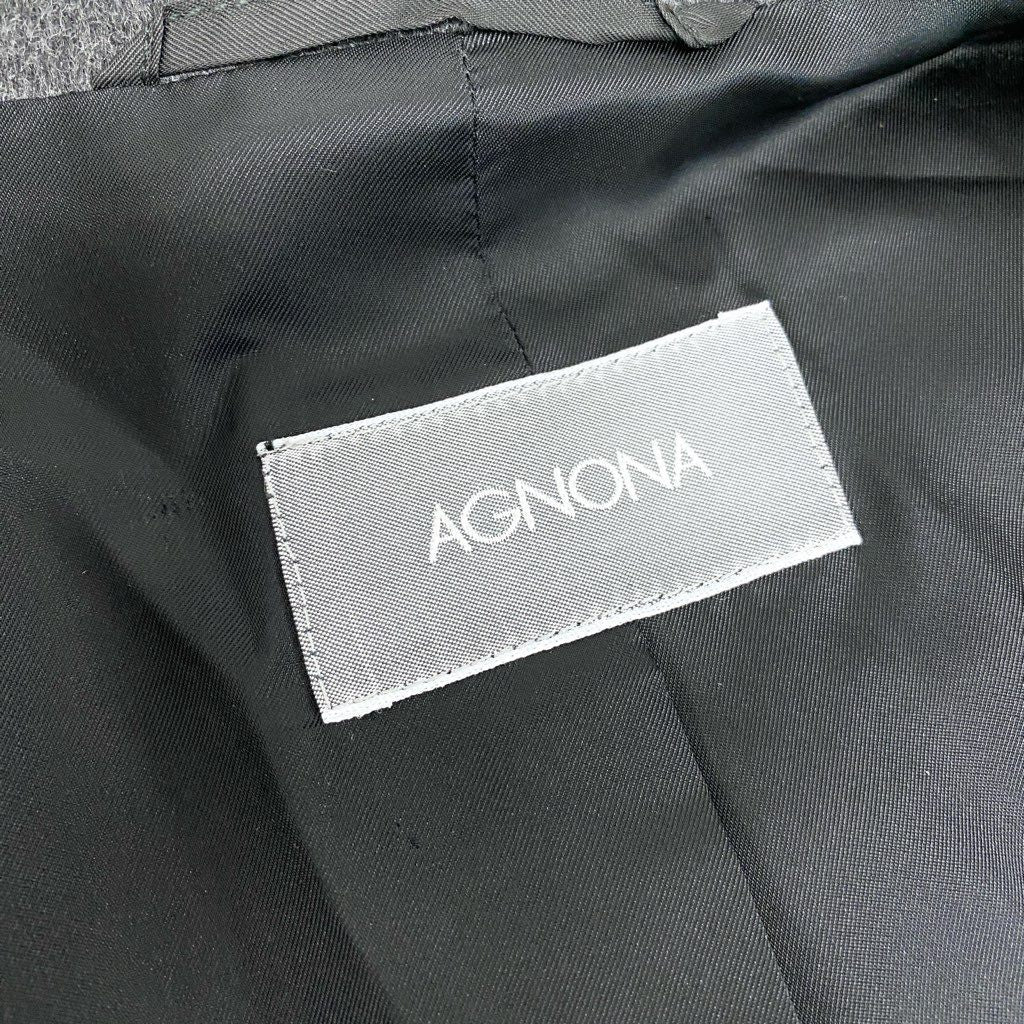 43l25《美品》 AGNONA アニオナ カシミヤ100％ チェスターコート サイズ46 グレー CASHMERE COAT イタリア製t18r