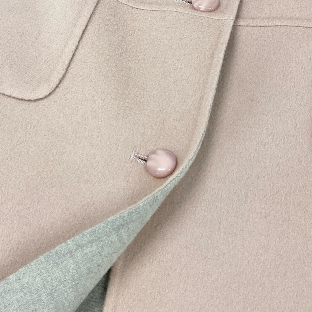 58f20 《美品》 Rene ルネ ミンクファー付き ラグジュアリー ウールコート 36 ピンク グレー 毛皮 アウター 女性服