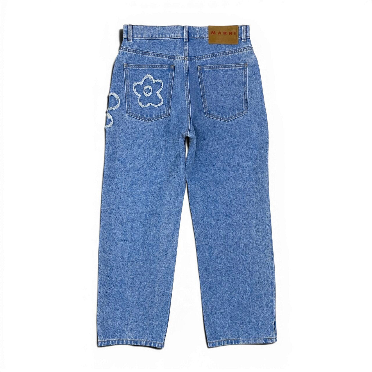 e8 《未使用品》 MARNI マルニ 25SS ボーイフレンド フラワー デニムパンツ SS25 Boy Friend Flour Denim Pants サイズ40 ブルー タグ付t18r