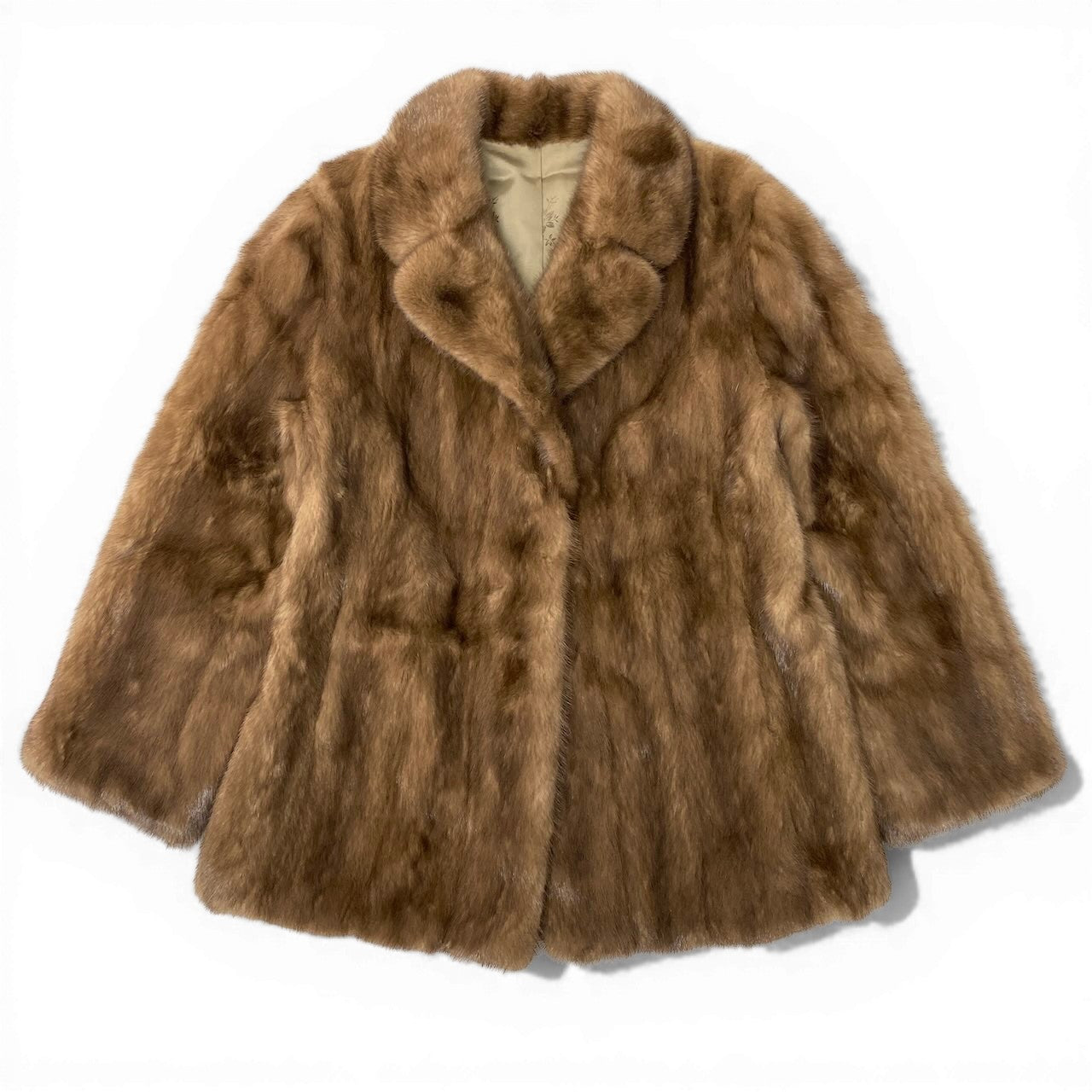 13d14 《美品》 パステルミンク ファーコート Pastel Mink Fur Coat サイズ11 茶系 本毛皮 リアルファーt18r