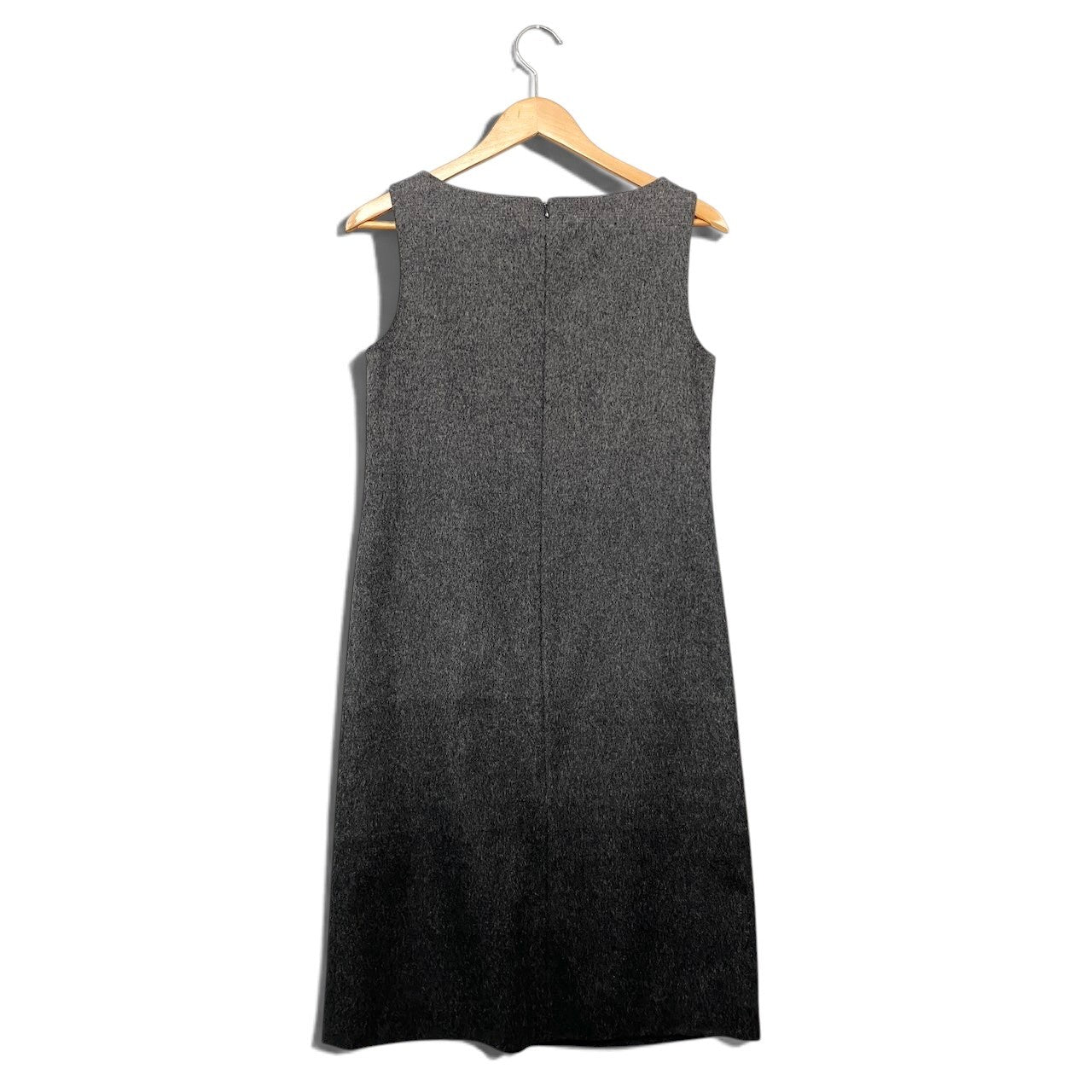 8h28 【美品】 MaxMara STUDIO マックスマーラ ステュディオ ノースリーブワンピース 膝丈 グラデーションデザイン ウール混 サイズ40 グレー系 レディースu02t