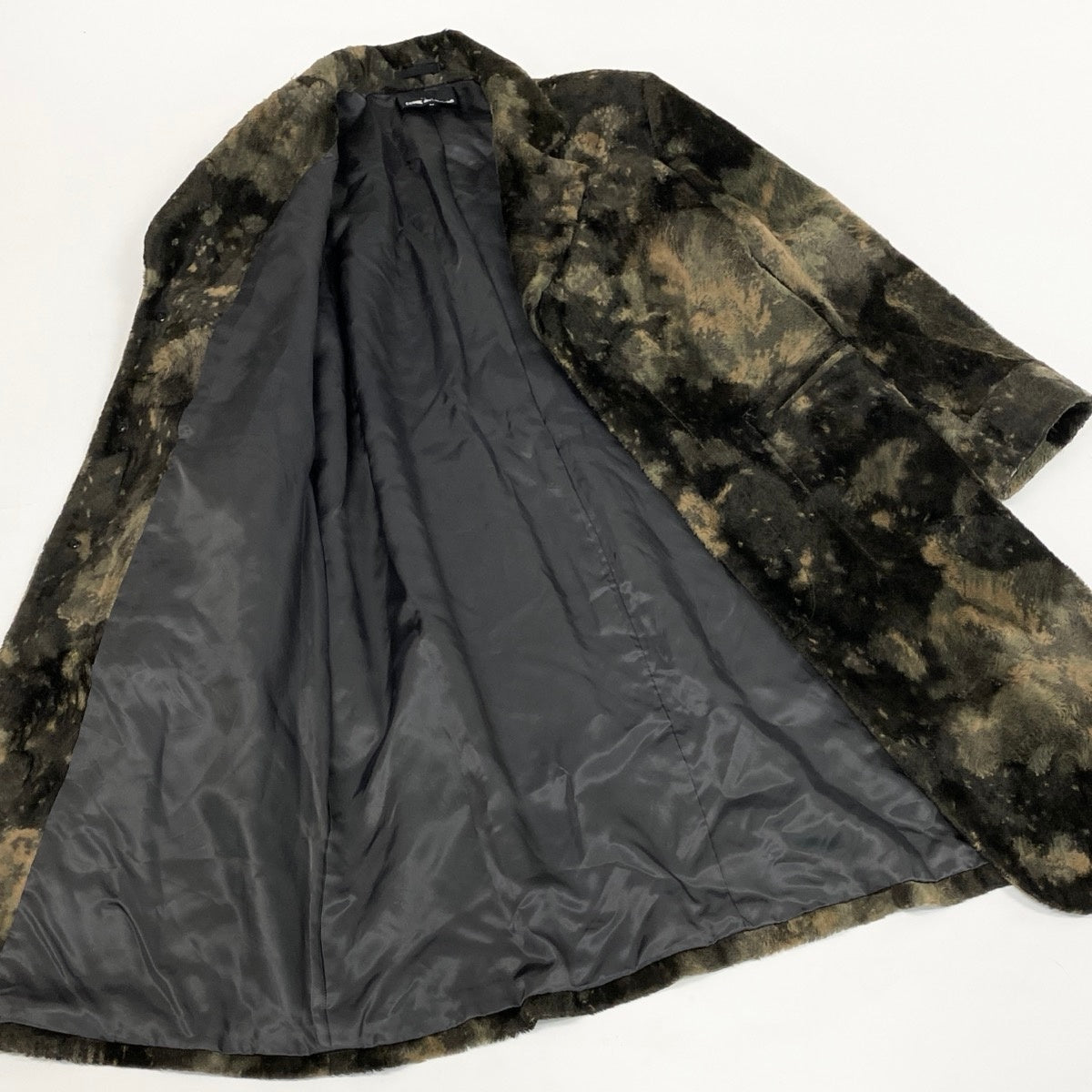 Af29 tricot COMME des GARCONS トリコ コムデギャルソン 00s パイルカモ チェスターコート Camo Print Terry Chester Coat M カーキ 迷彩t18r