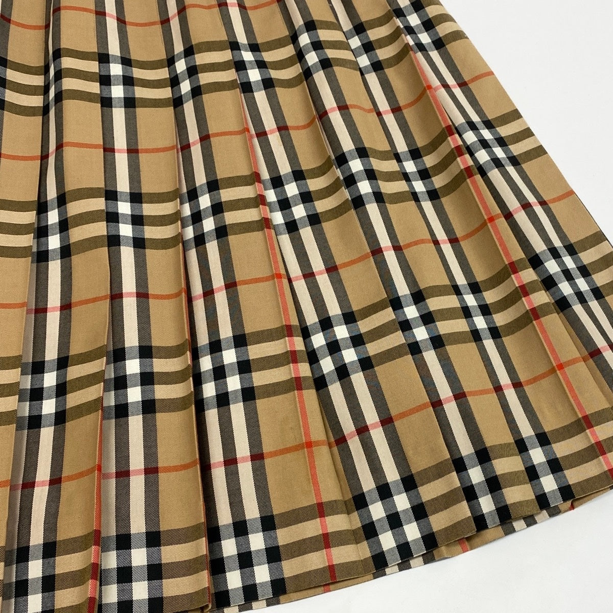12i14 BURBERRYS バーバリーズ プリーツスカート ノバチェック Sサイズ ブラウン レディース 女性用u02t
