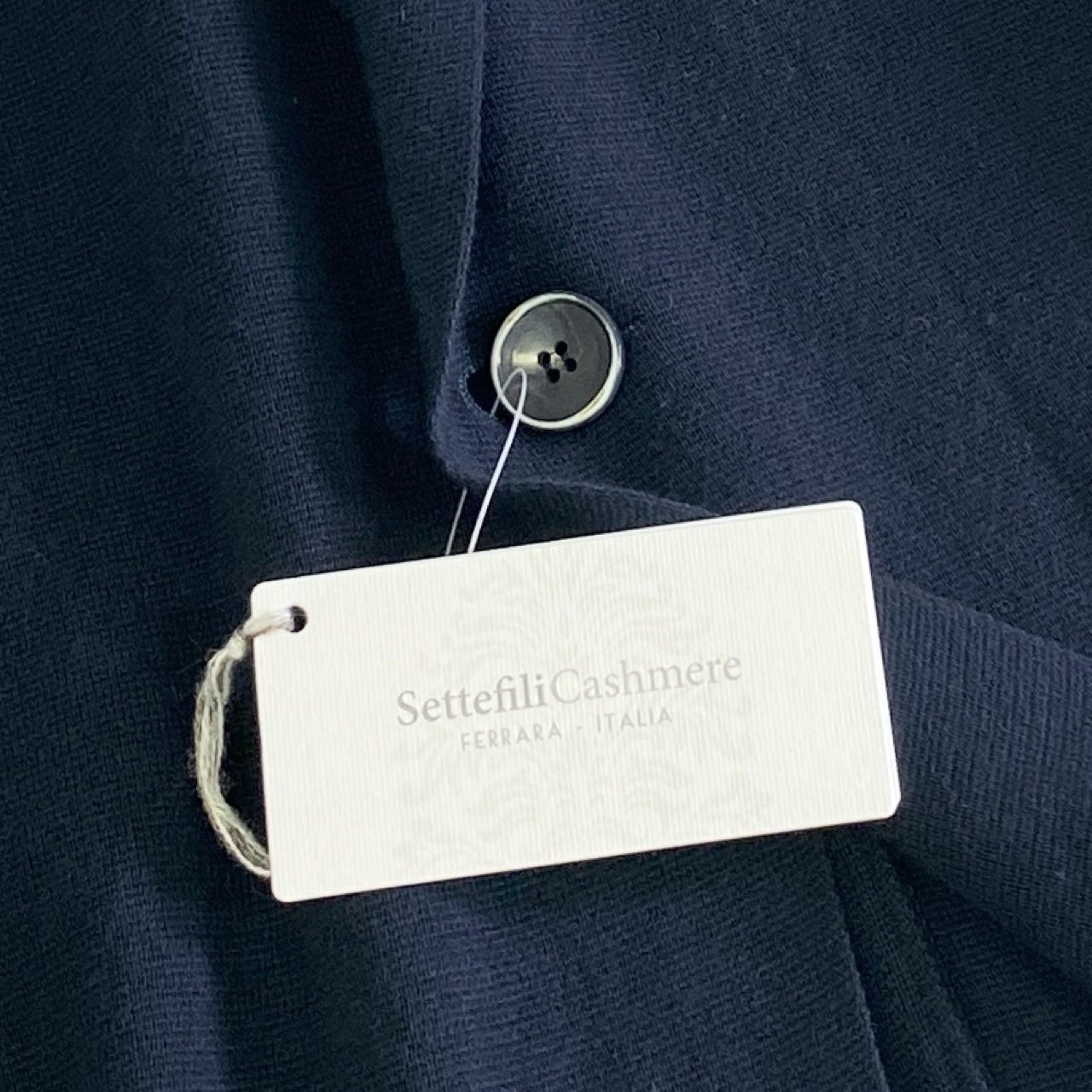 6j18 《未使用保管品》 タグ付 Settefili Cashmere セッテフィーリ カシミア ミラノリブ ニットテーラードジャケット ブレザー イタリア製 46/XS ネイビー コットン