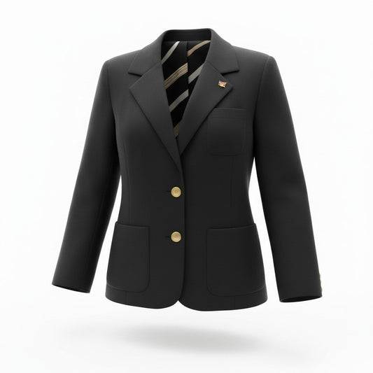 80c9 LEONARD SPORT レオナール テーラードジャケット ウールジャケット 裏地花柄プリント ロゴボタン レディース 女性服 サイズ42 ブラックu02t