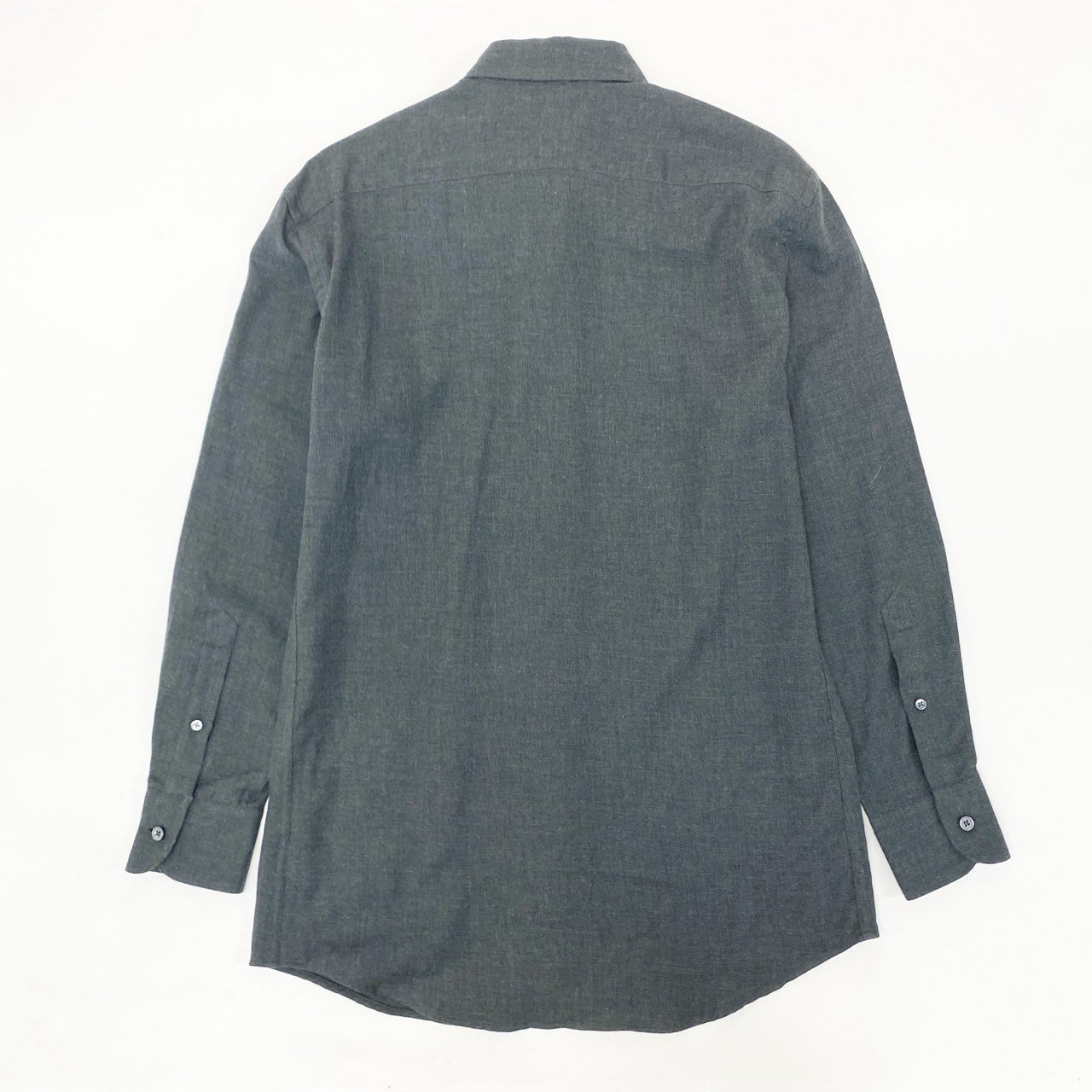 34i18 《極美品》 Ermenegildo Zegna エルメネジルドゼニア 長袖シャツ ドレスシャツ トップス CAMICIA GOMLEX サイズS グレー コットンカシミヤ メンズu02t