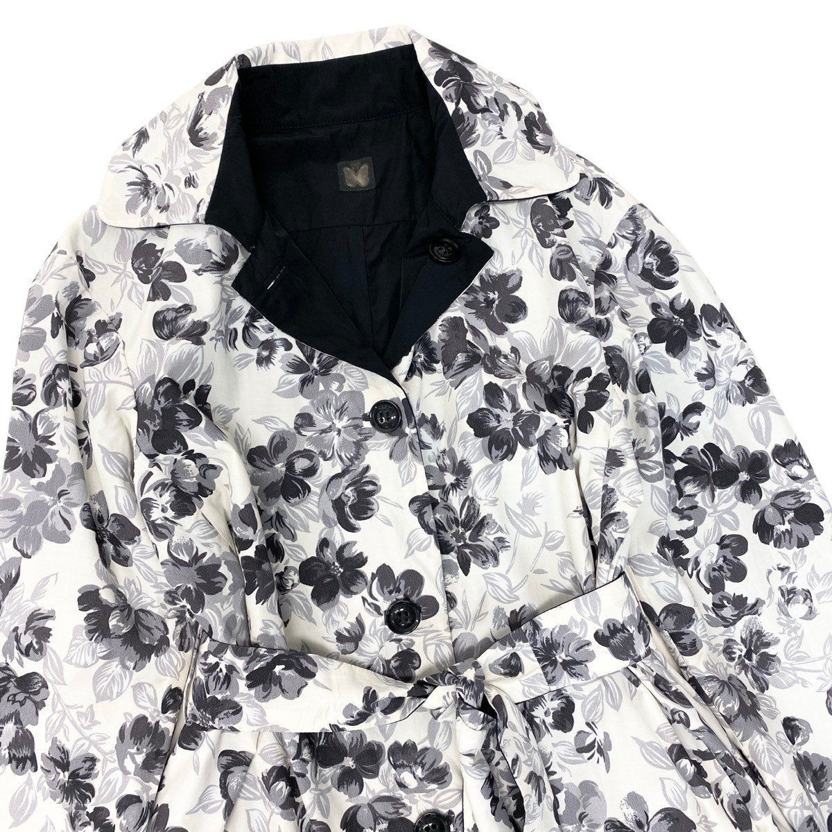 72h18 WEEKEND Max Mara ウィークエンド マックスマーラ リバーシブル ステンカラーコート 花柄プリント 薄手 イタリア製 40 マルチカラー レディースu02t