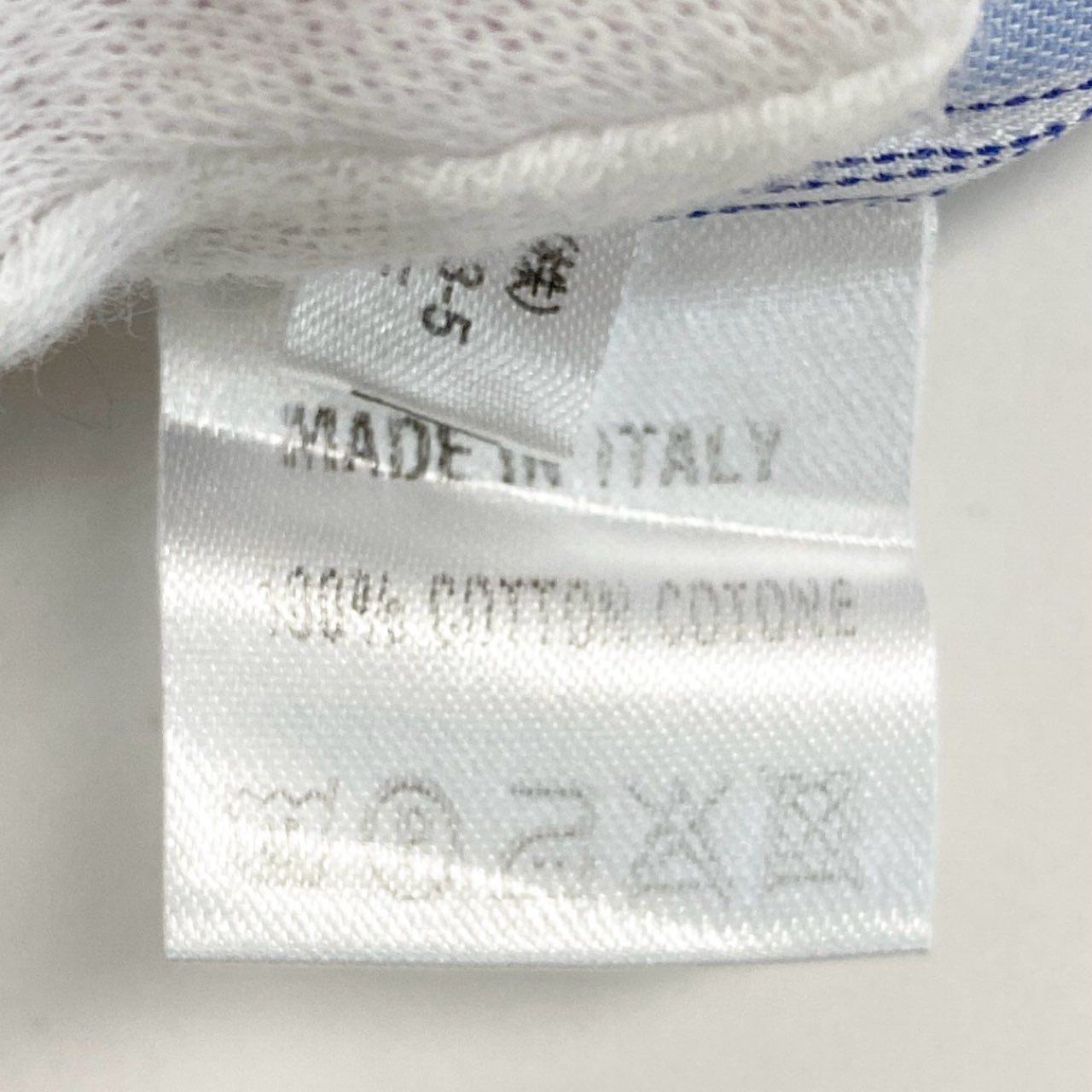 31k2《美品》 Ermenegildo Zegna エルメネジルドゼニア 長袖 ドレスシャツ ストライプ ビジネス フォーマル 41 Lサイズ相当 ブルー コットン メンズo07t