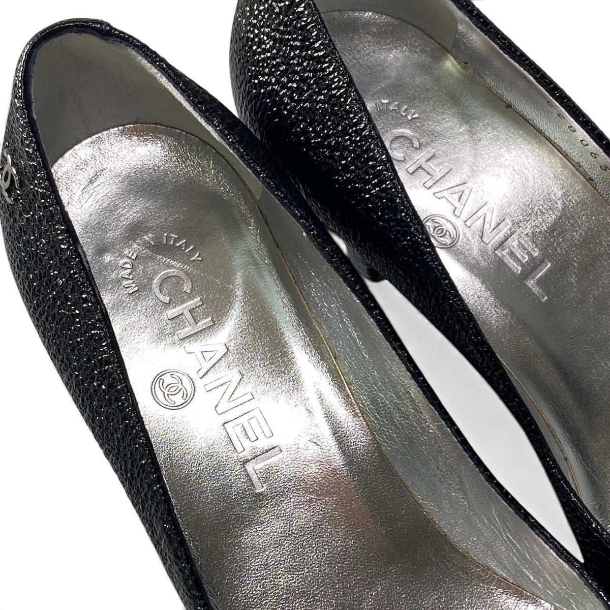 h10 【美品】CHANEL パンプス ココマーク イタリア製 36Cサイズ ブラック レザー レディース 女性用k02i