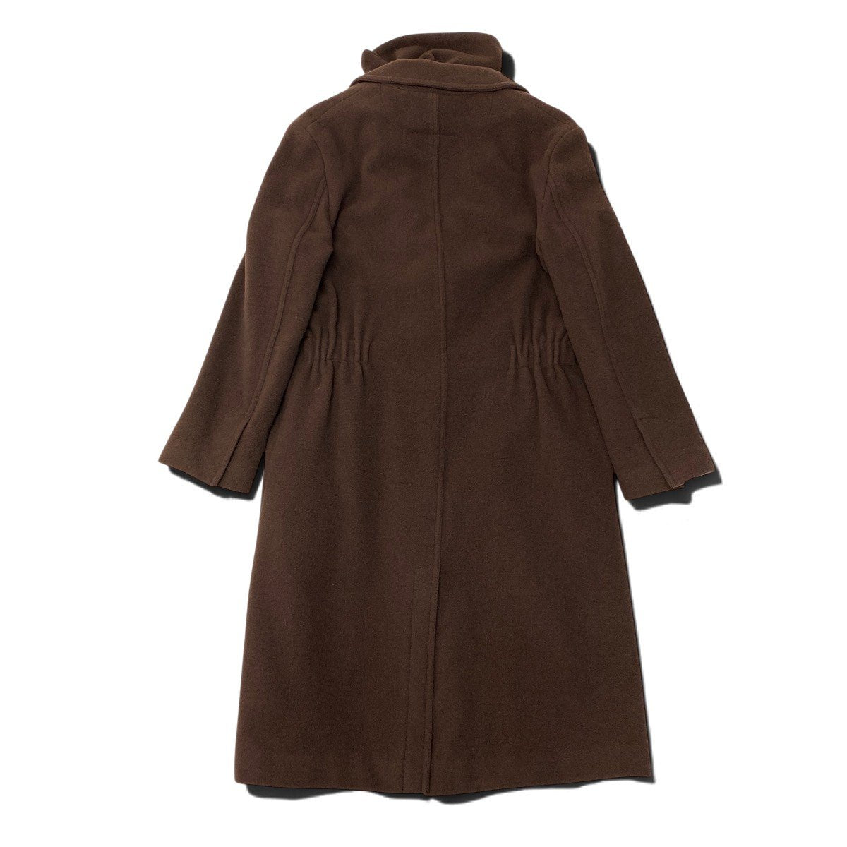 i27 MM6 Maison Martin Margiela ロングウールコート カシミヤ混 ハイネックデザイン ブラウン レディース 女性用u02t
