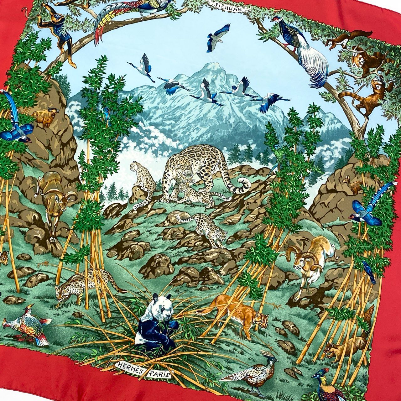 b20 HERMES エルメス Carre 90 Sichuan Scarf 四川省 カレ90 スカーフ Animal Printt18r