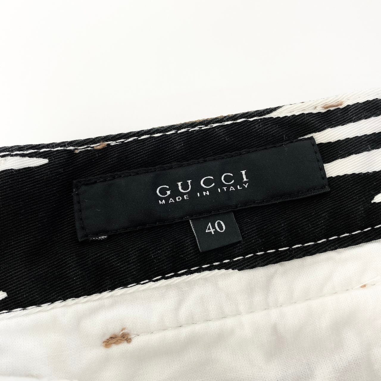 Ed15 GUCCI グッチ ゼブラストライプ ストレッチパンツ Zebra Stretch Pants サイズ40 ブラック ホワイトt18r