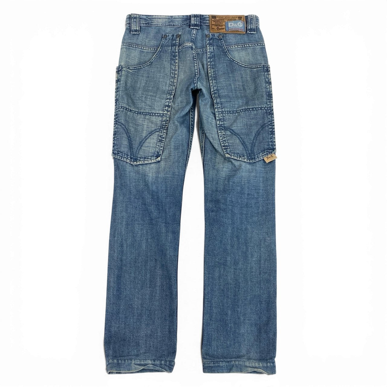 ML19 DOLCE&GABBANA ドルチェアンドガッパーナ 00`s vintage デニムパンツ ジーンズ TIGHT DENIM フロントポケット イタリア製 メンズ 紳士服 30 インディゴブルー コットン100％k02i