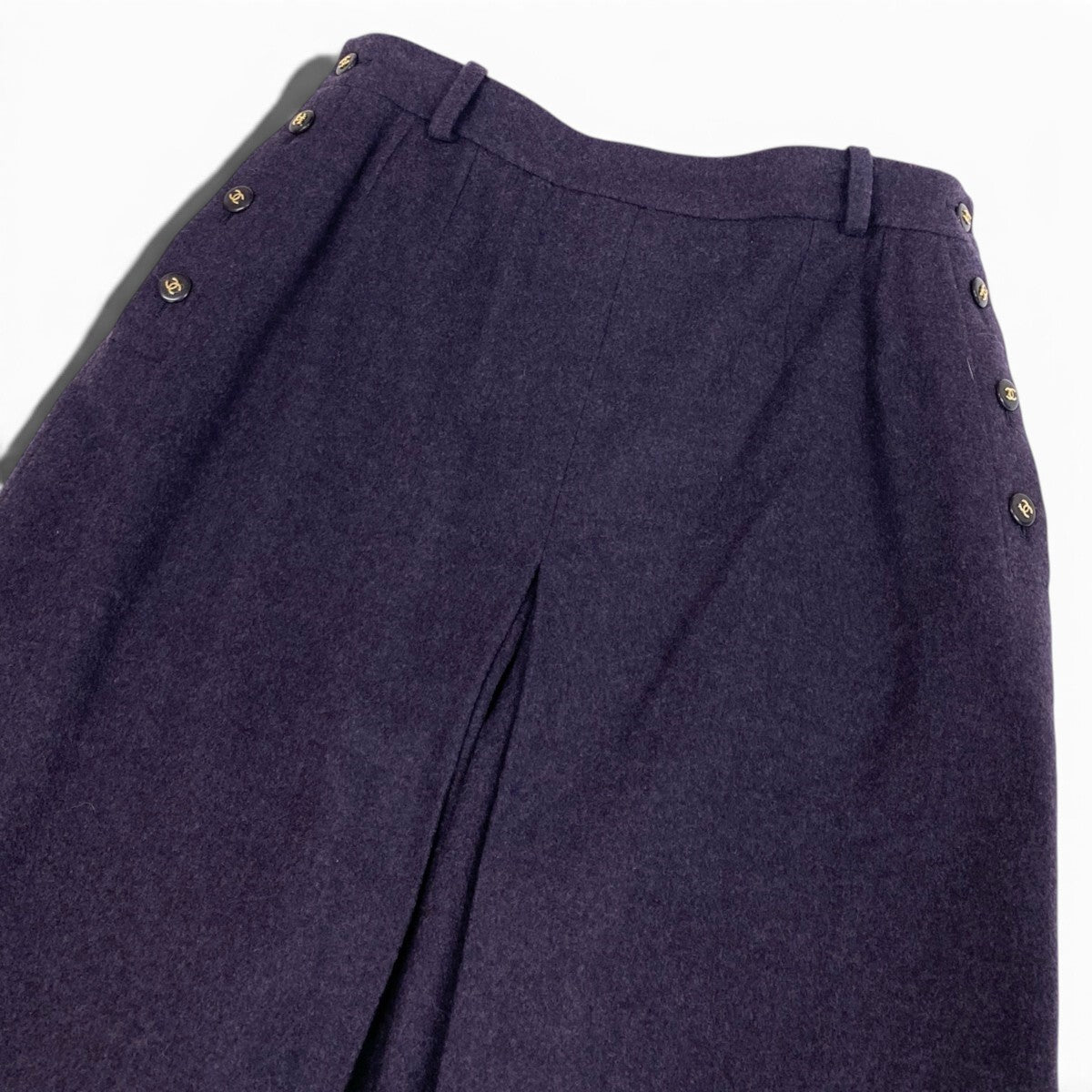 Ci4 【美品】 CHANEL BOUTIQUE シャネル 1995年 ココマークボタン キュロットパンツ サイズ40 パープル レディースta2