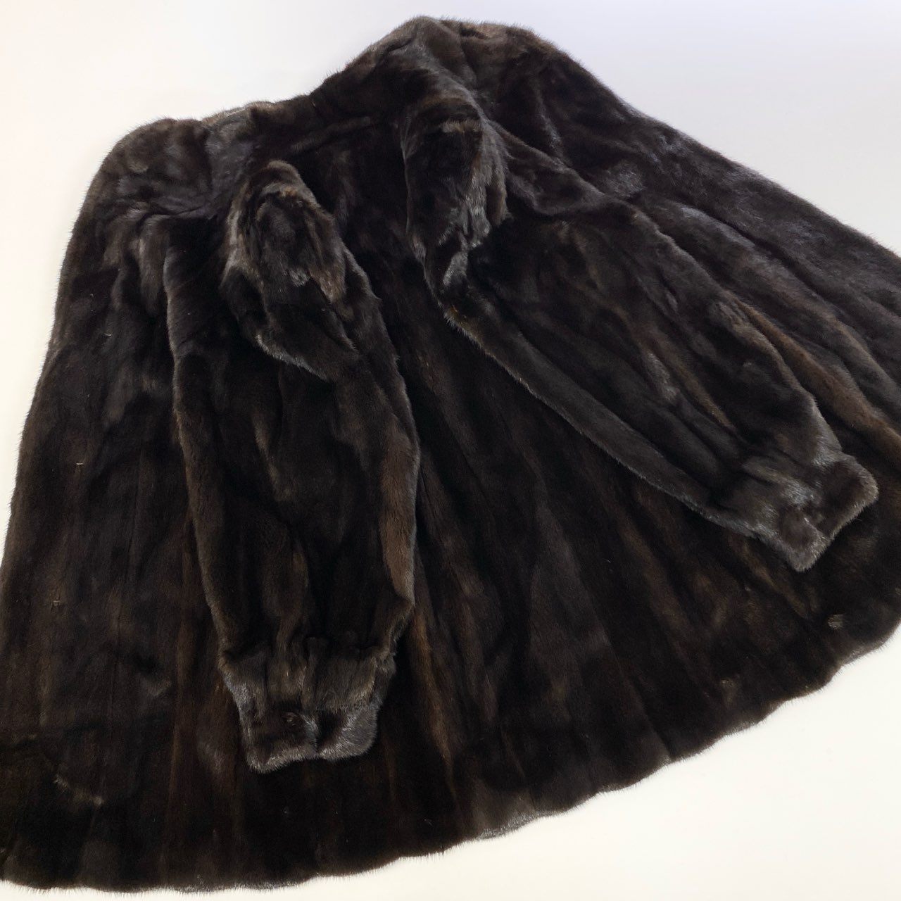 42k14【美品】BLACKGLAMA ブラックグラマ 毛皮コート ファーコート ミンクファー Aライン ブラウン レディースu02t