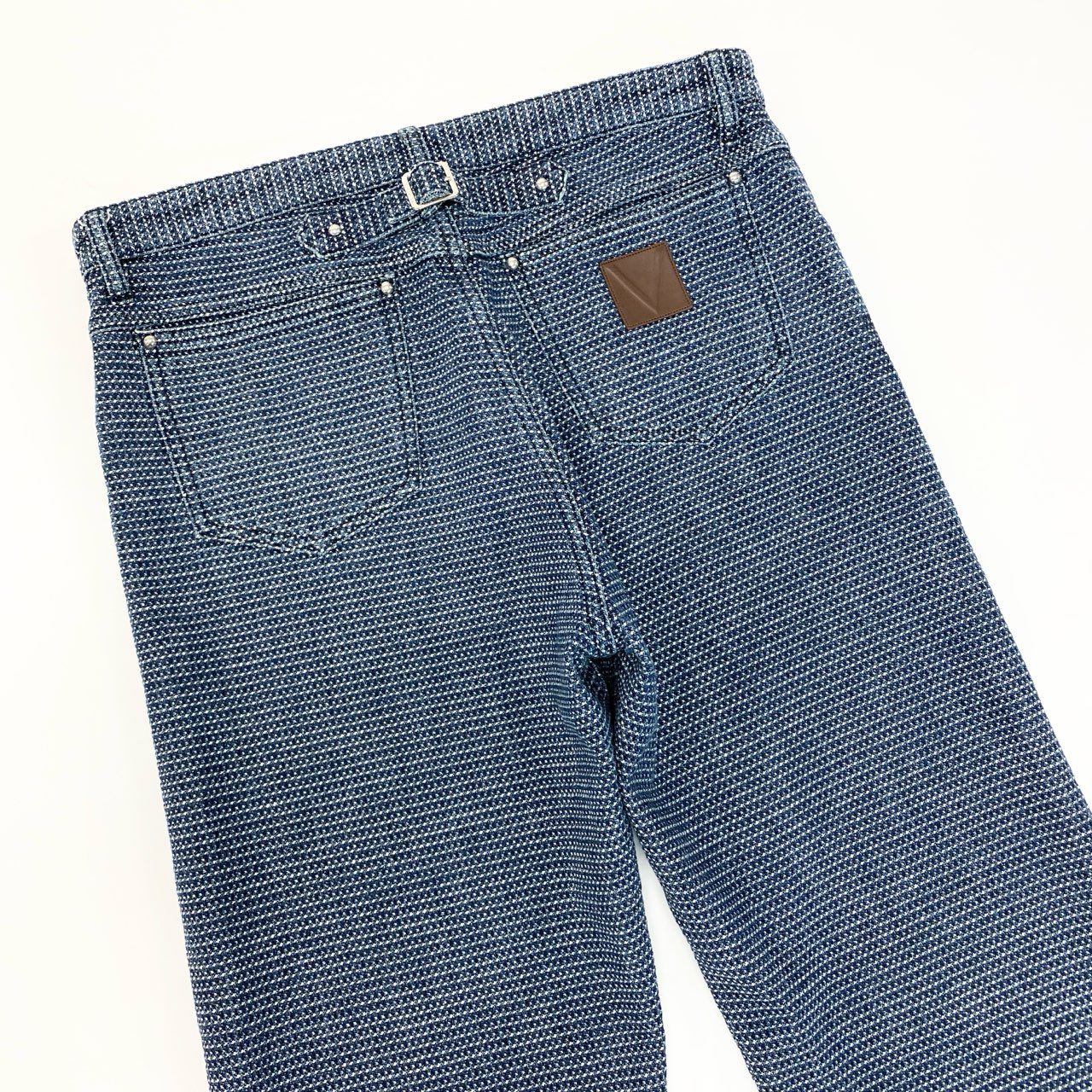 83Ⅼ2【美品】LOUIS VUITON ルイヴィトン 刺し子デニムパンツ ストレートパンツ デニムパンツ RM131 H3DP50BUC 38サイズ インディゴ メンズo07t