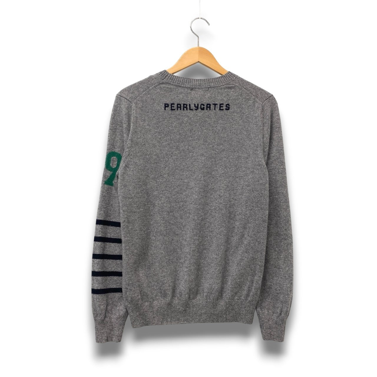 66c2 PEARLY GATES パーリーゲイツ カシミヤ ニットセーター ゴルフウェア golf メンズ 紳士服 053-7270001 サイズ4 グレー カシミア100％u02t