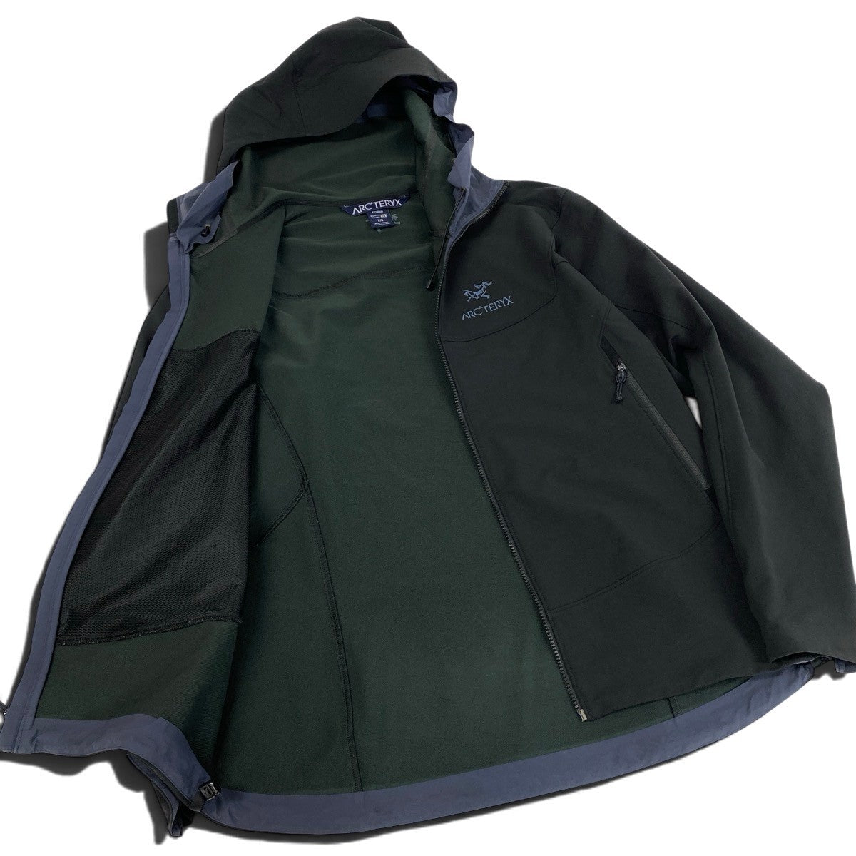26j8 ARC’TERYX アークテリクス マウンテンパーカー ジップアップフーディー 胸元ロゴ刺繍  Lサイズ ブラック メンズ 男性用u02t