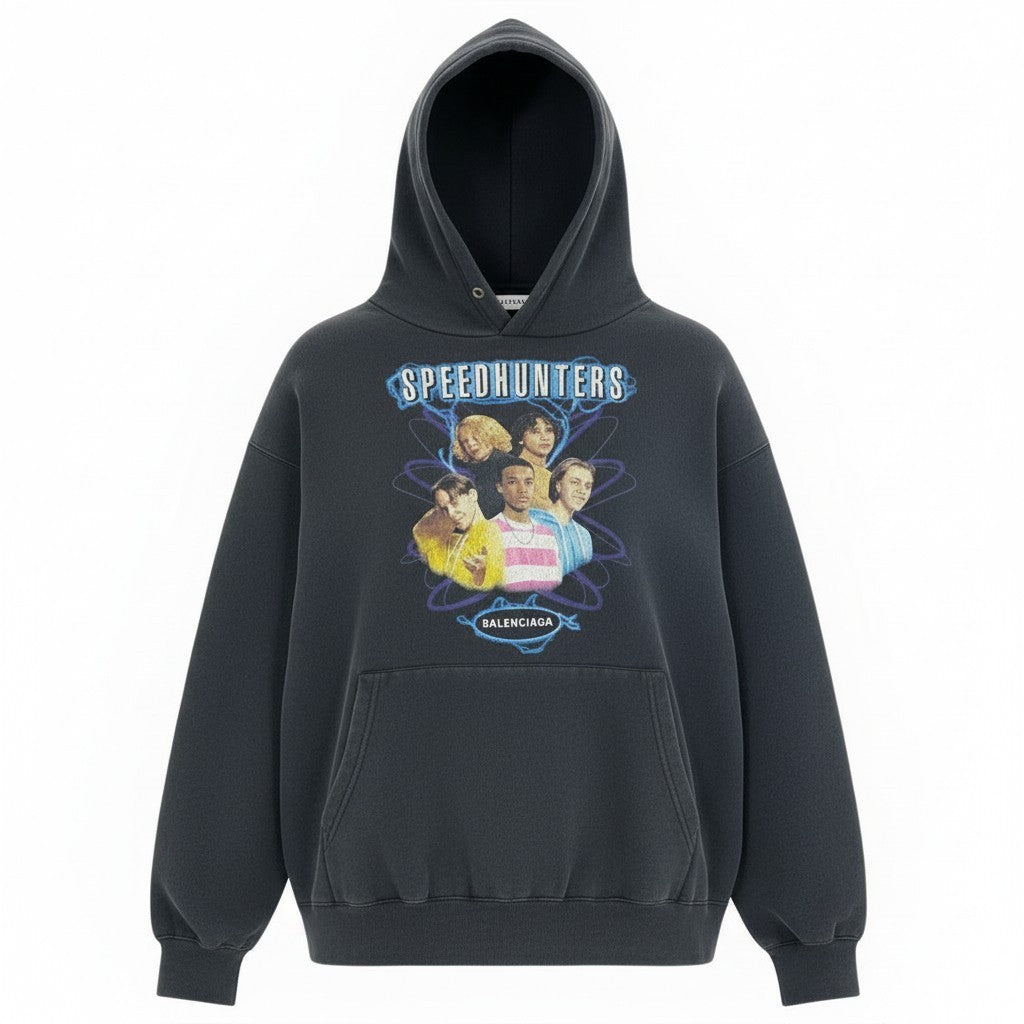 30a9 BALENCIAGA バレンシアガ SPEEEDHUNTERS スピードハンターズ オーバーサイズ パーカー フーディー 長袖 メンズ 紳士服 XS グレー系o07t