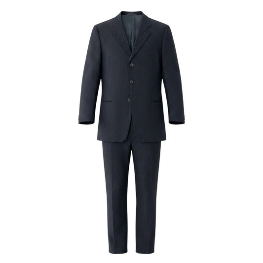 92g27 ARMANI COLLEZIONI アルマーニコレツィオーネ セットアップ シングルスーツ 3B ストライプ柄 テーラードジャケット タックパンツ サイズ50 グレー メンズ 紳士服o07t