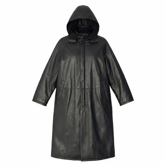 16d24 Salvatore Ferrgamo サルヴァトーレフェラガモ ロング レザーコート リバーシブルコート 2way ガンチーニジップ サイズ50 ブラック メンズ 紳士服u02t