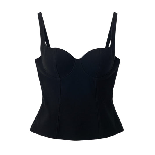 52c10 ALEXANDER McQUEEN アレキサンダーマックイーン 2012年 コルセット トップス 36 ブラック レディース イタリア製u02t