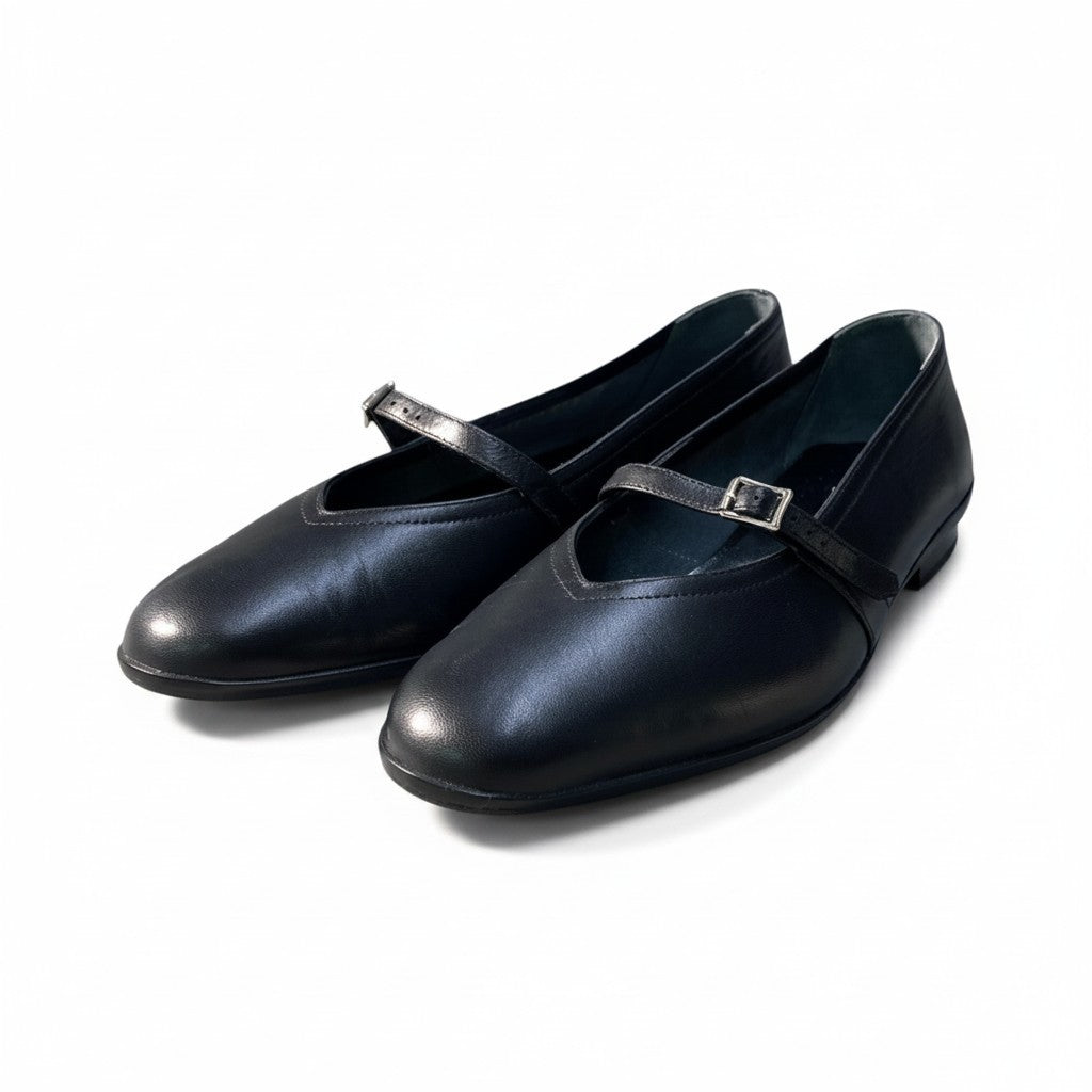 1i16 Salvatore Ferragamo サルヴァトーレフェラガモ フラットシューズ バレエシューズ レザーシューズ 7サイズ ブラック レザー レディース 女性用u02t