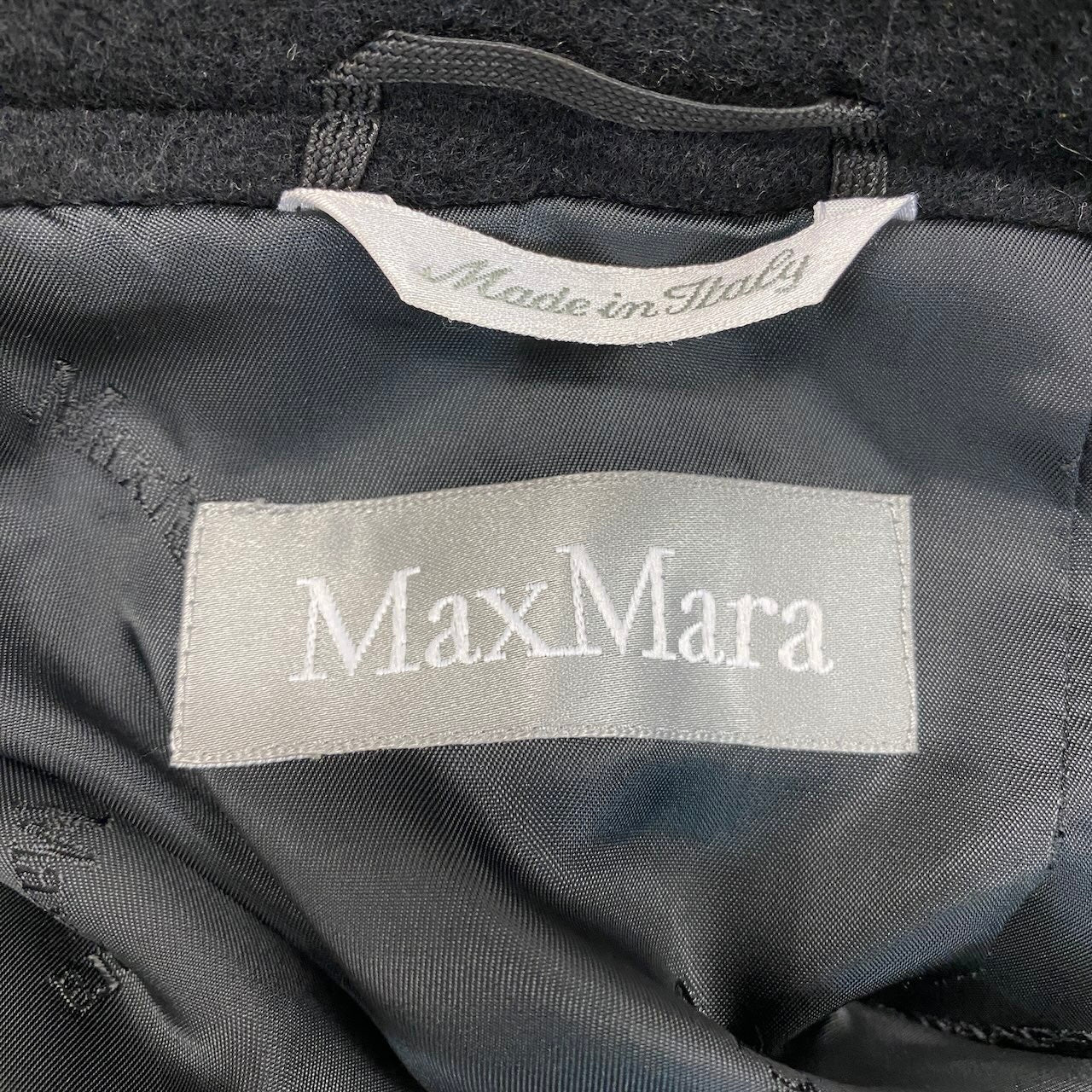 85g5 Max Ｍara マックスマーラ ステンカラーコート ロングコート イタリア製 サイズ40 ブラック ウール100％ レディース 女性用u02t