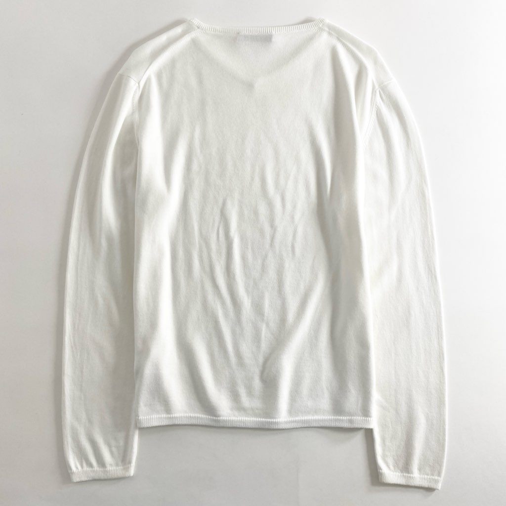 53e1 Cruciani クルチアーニ Vネック コットンニット セーター 48 ホワイト 綿100％ トップス イタリア製 Knit Top