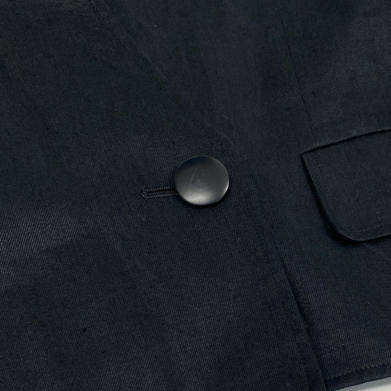 36a30 Vintage Christian Dior ヴィンテージ クリスチャンディオール ノーカラー 半袖ジャケット Collarless Short Sleeve Jacket Lサイズ ブラック リネン linen レディースo07t