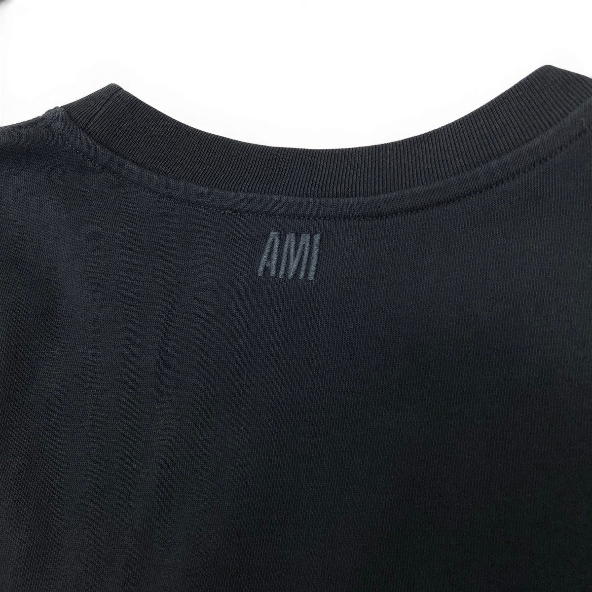 Ig9 AMI Paris アミパリス ハート刺繍 半袖Tシャツ カットソー サイズM ブラック コットン100％ メンズ 紳士服u02t