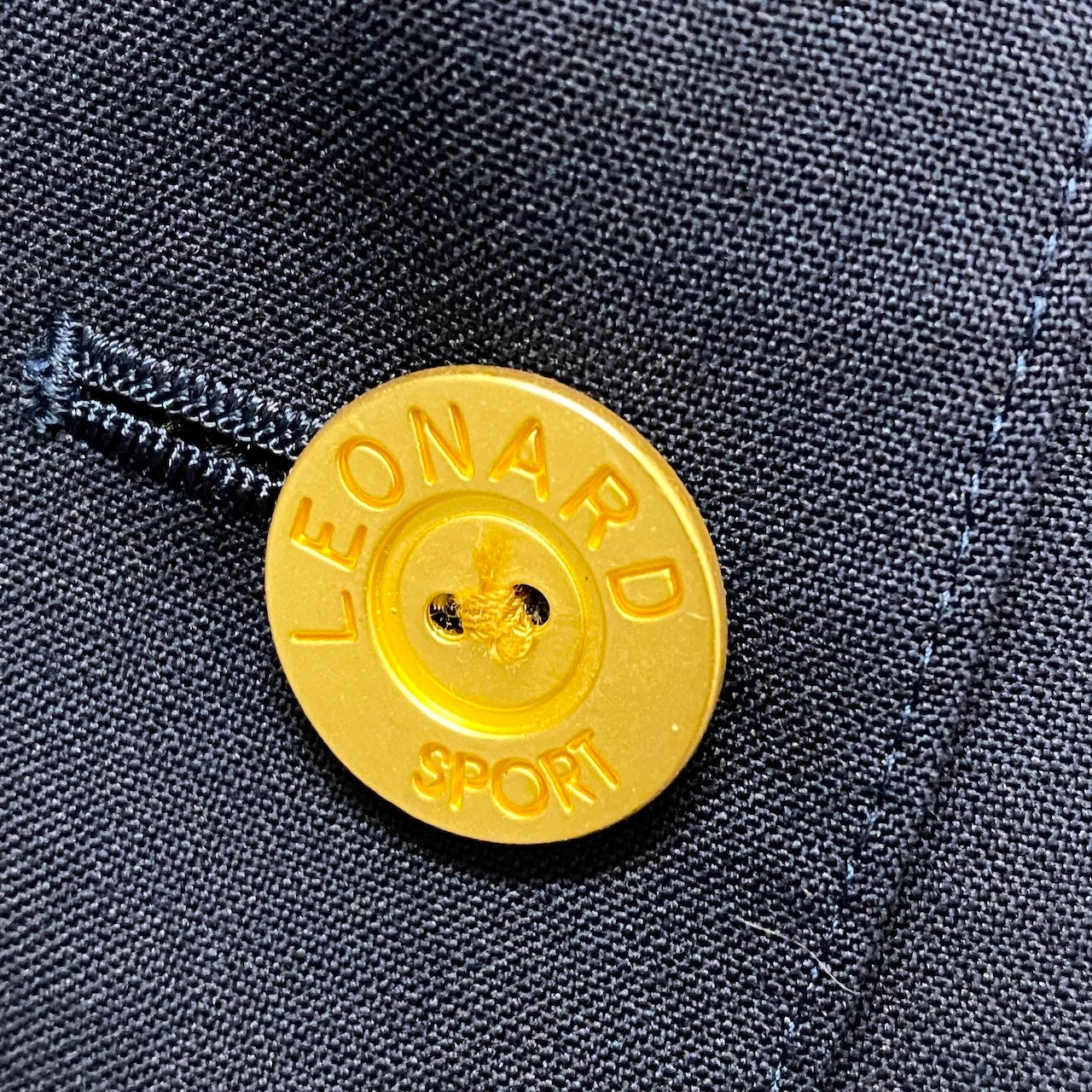 17f18 LEONARD SPORT レオナールスポーツ ダブルブレスト テーラードジャケット ロングジャケット 金ボタン 裏地花柄 サイズM ネイビー レディース 女性用u02t