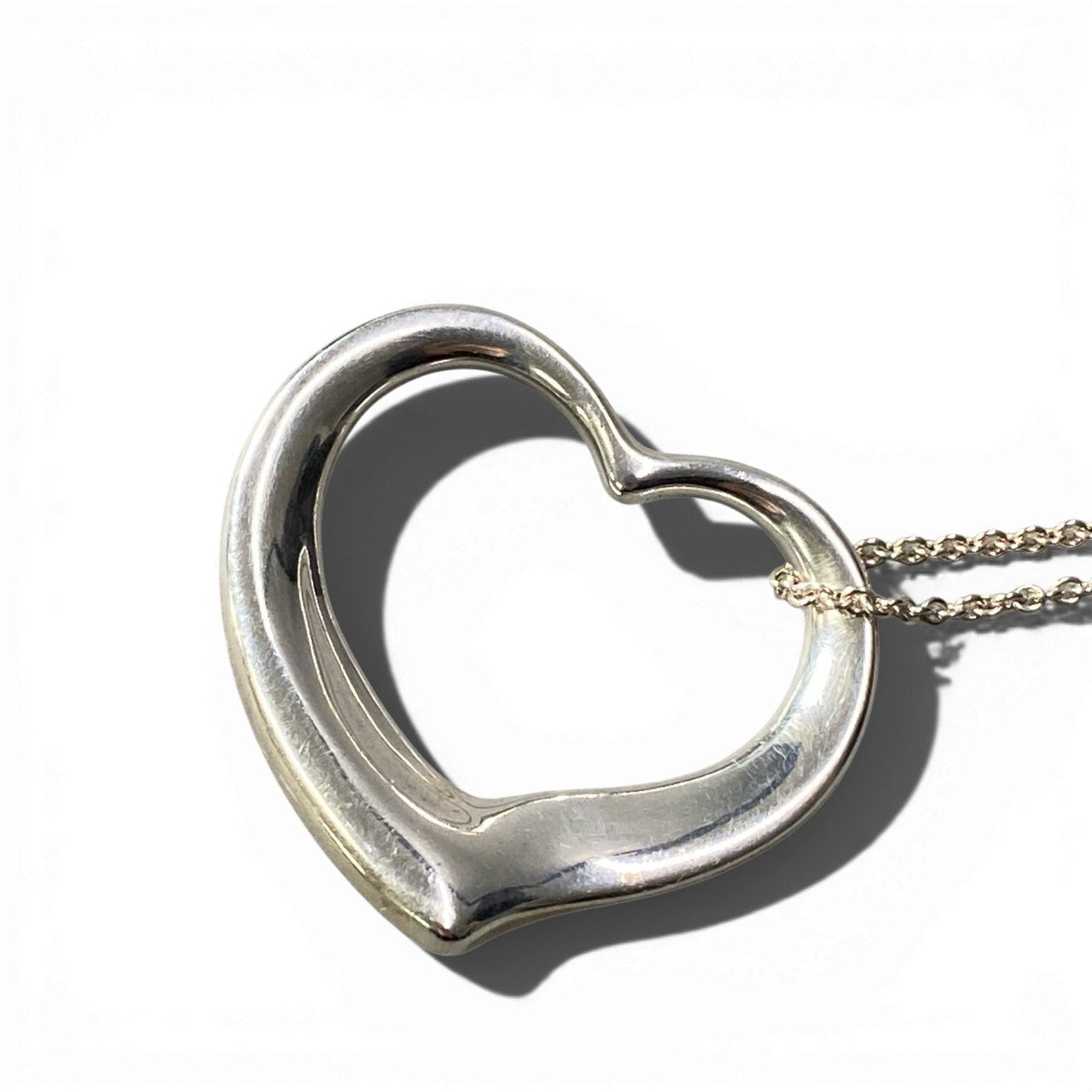 b2 Tiffany&Co ティファニー ラージオープンハート ネックレス シルバー 925 15g トップ3.5cm Large Open Heart Necklacet18r
