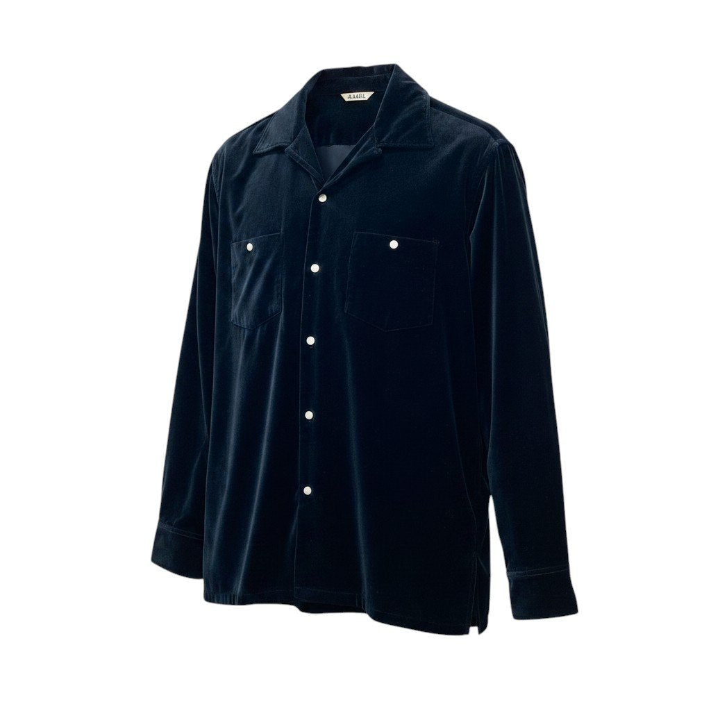20f16 KABEL カベル ロングスリーブシャツ ベロアシャツ KL0319-02-1105V サイズ3 ネイビー メンズ 紳士服u02t