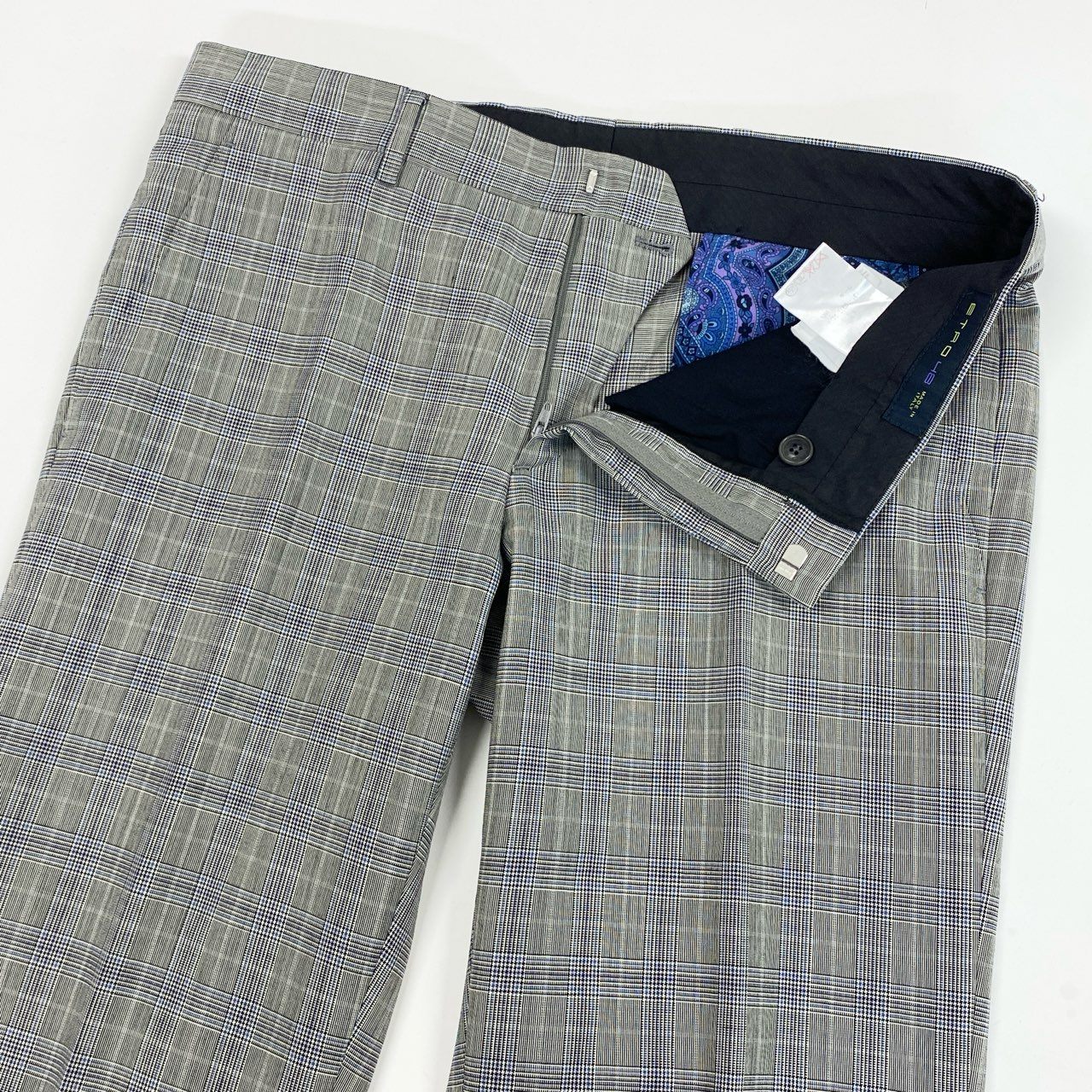 13j29 ETRO エトロ スーツセットアップ テーラードジャケット スラックス チェック ペイズリー 131-10972-8259 48サイズ グレー メンズu02t